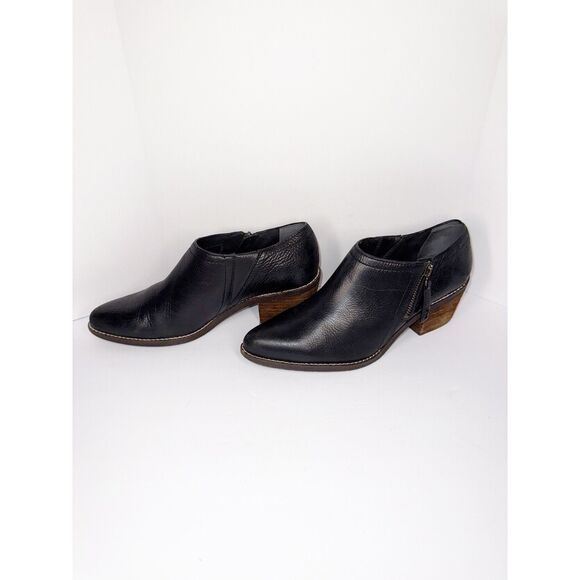 Zodiac Black Leather Shootie Pointed Toe Bootie Western Heel Ankle Boot Zip 7.5 - Picture 4 of 16